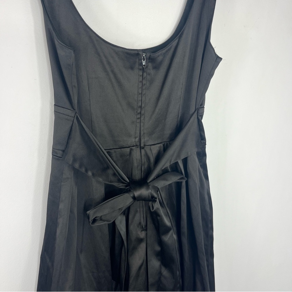 Y2K Tweeze Size 7 Black Satin Empire Waist Square Neck Dress TT1 - Picture 4 of 7